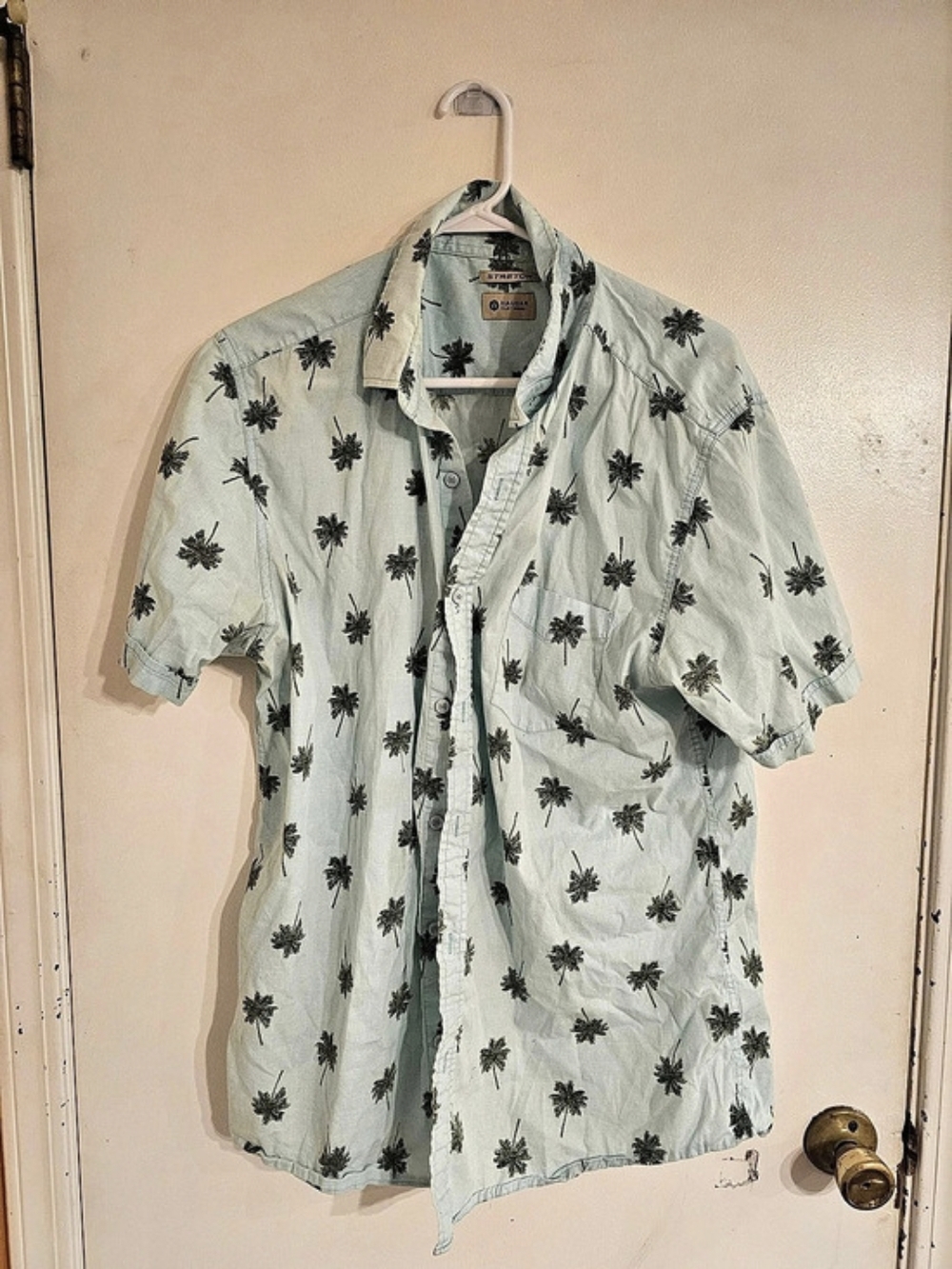 Haggar Men's Palm Tree Button Down Shirt XL Like New